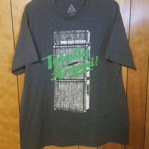 Totally Amped Shirt XL Gray Blue Rock Band Amp C4